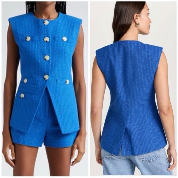 VERONICA BEARD TAMARA VEST blue COBALT SZ US 4 - Picture 2 of 5